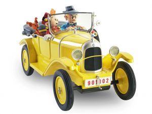 CITROEN 5HP trèfle, Spirou et les Héritiers, métal et bois. Longueur 26,5 cm