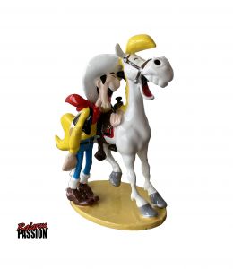 Lucky Luke et Jolly Jumper riant