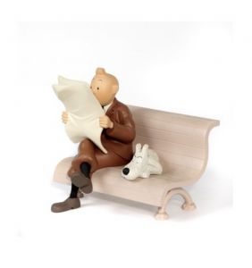 Tintin et Philémon sur un éléphant - statuette résine 37 cm