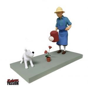 Tintin et Philémon sur un éléphant - statuette résine 37 cm