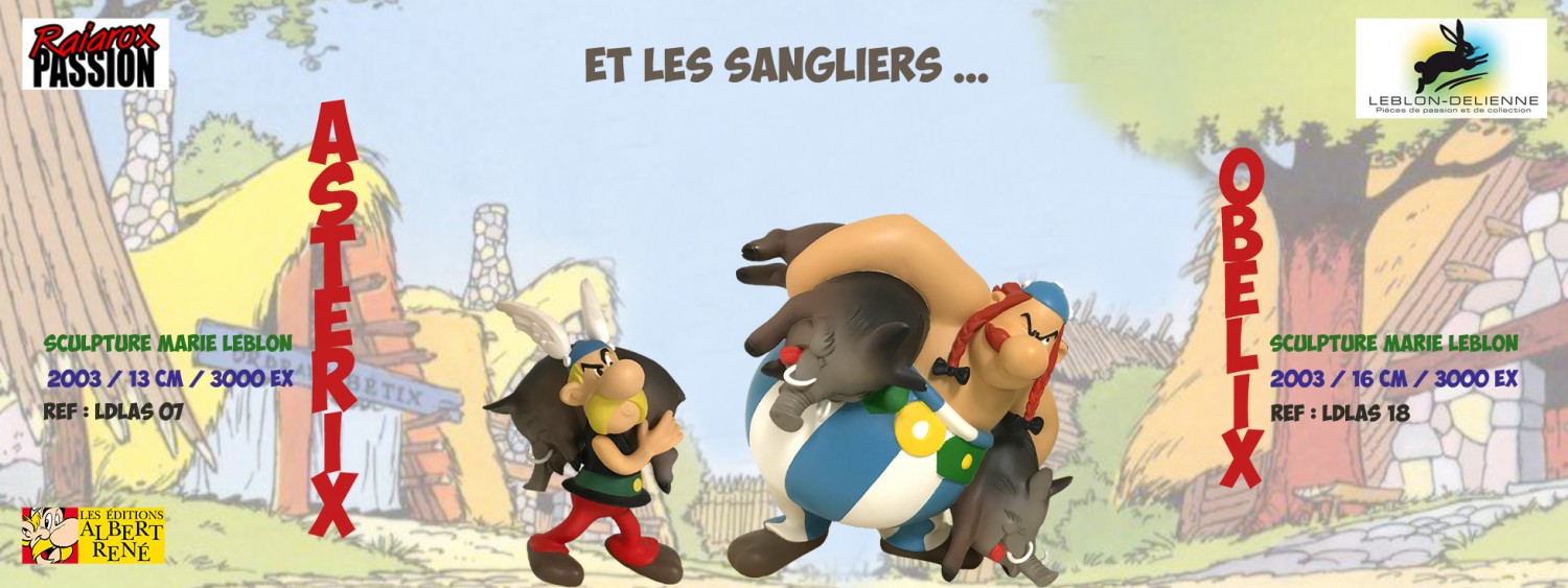 Astérix & Obélix sangliers - Statuette résine