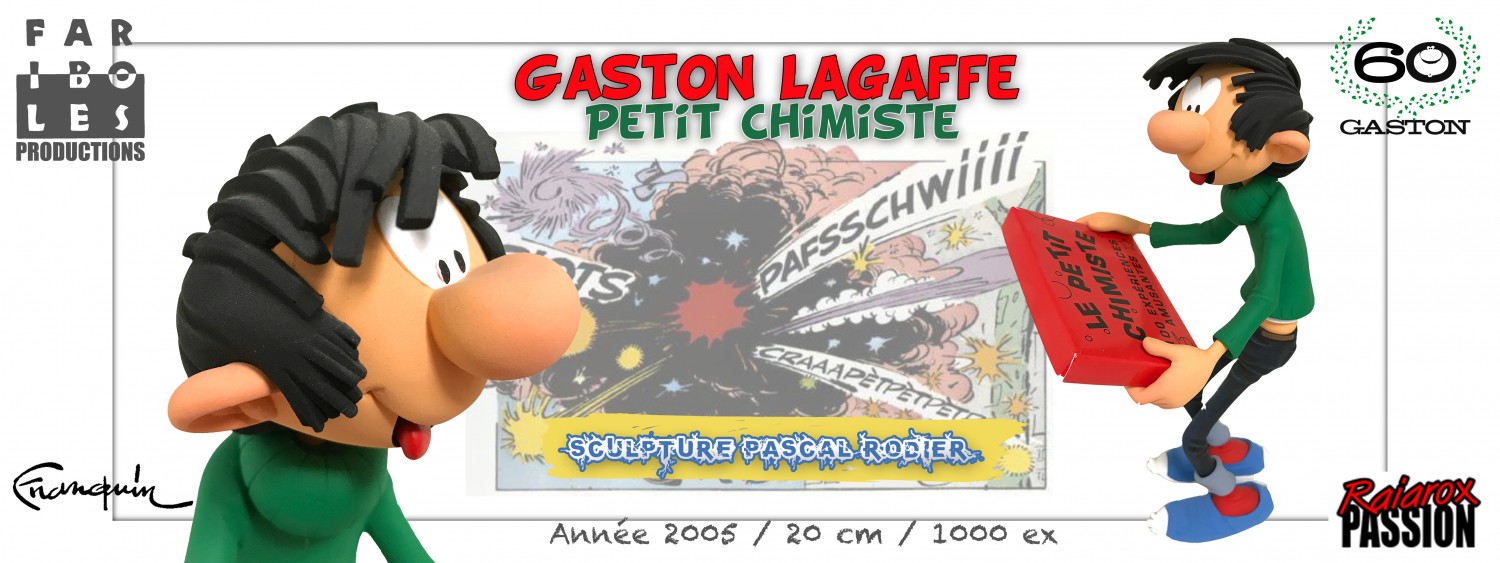 Gaston Lagaffe petit chimiste- statuette résine 20 cm