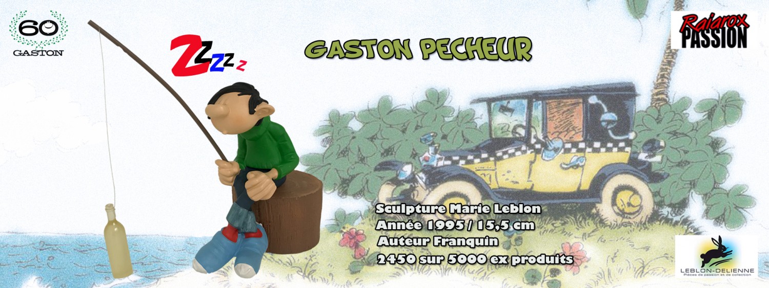 Gaston pêcheur - Statuette résine 15,5 cm