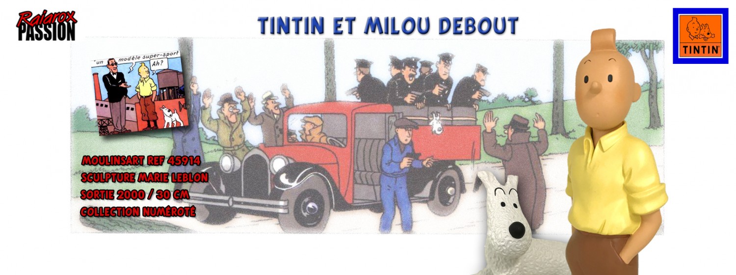 Tintin & Milou debout - Statuette résine 30 cm