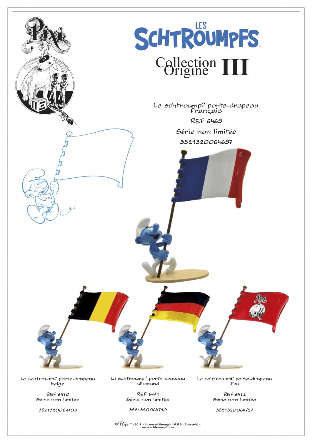 Le Schtroumpf porte-drapeau belge