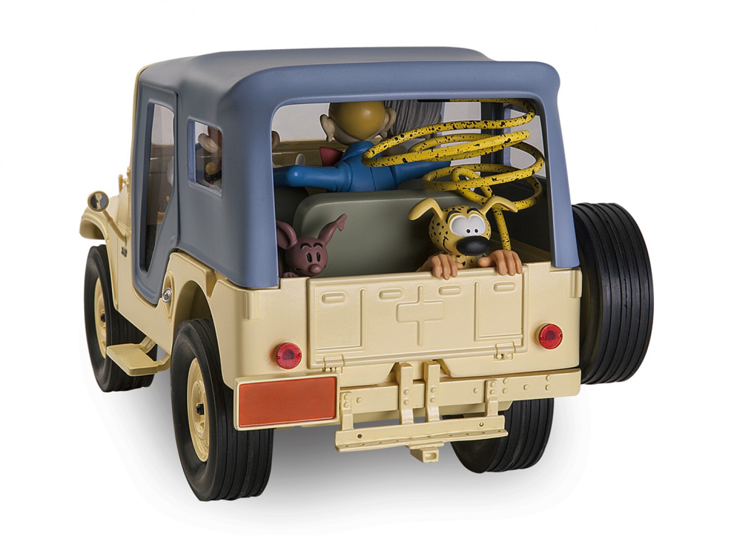 Spirou & Fantasio Jeep CJ5 1960 - véhicule en résine 30 cm