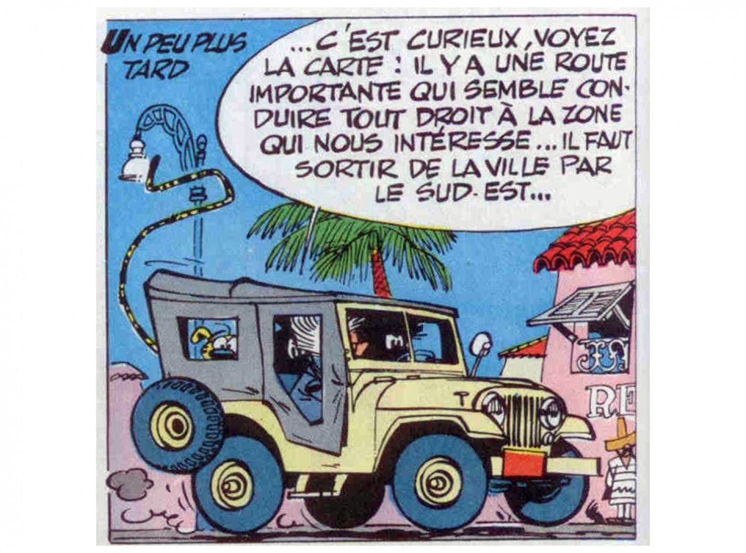 Spirou & Fantasio Jeep CJ5 1960 - véhicule en résine 30 cm