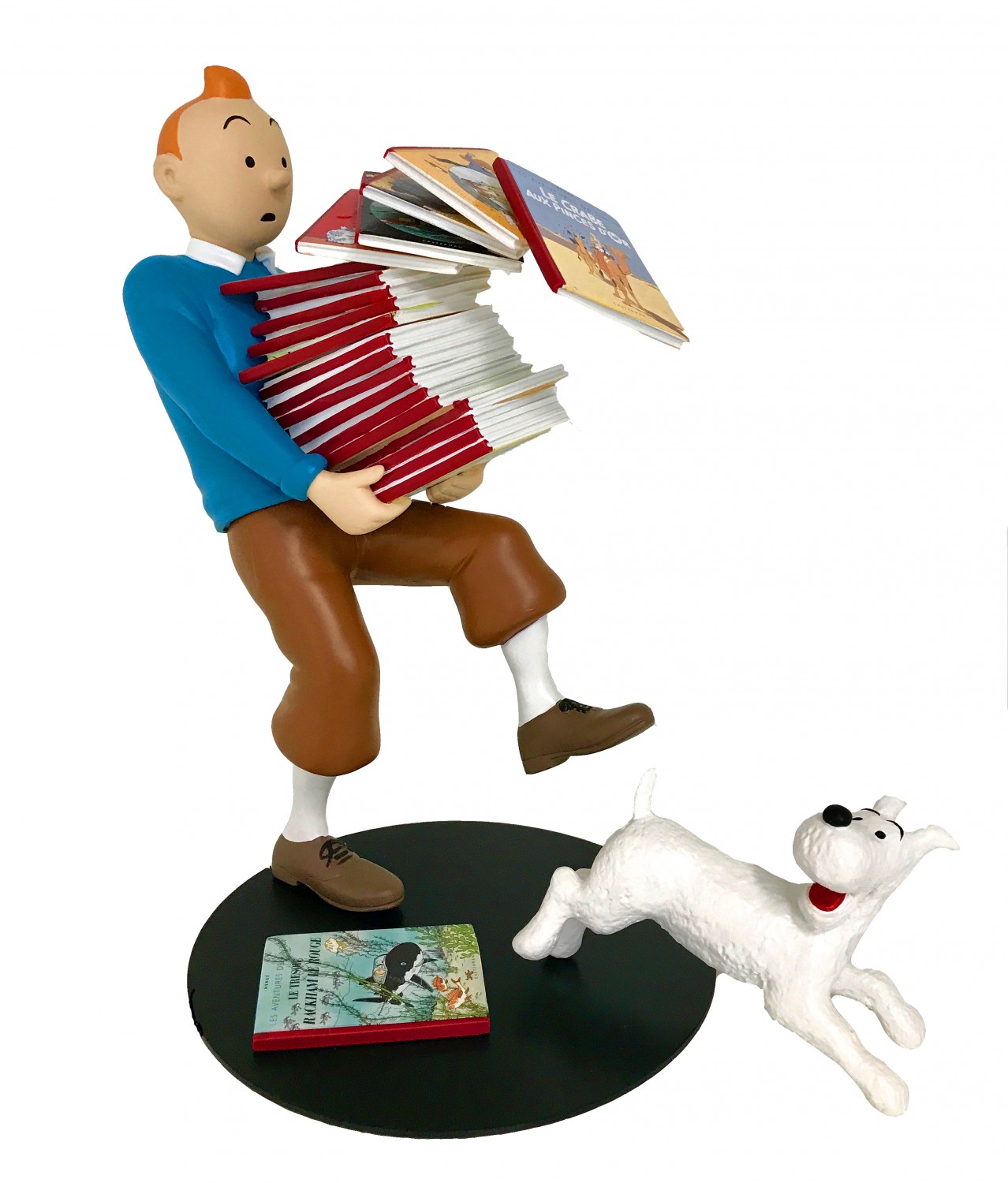 Tintin tenant les albums - Statuette résine 26 cm