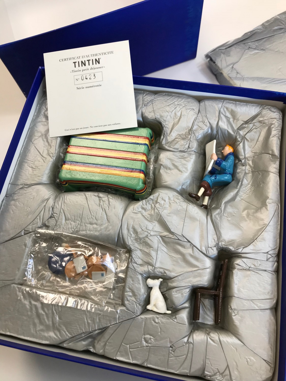Tintin Petit Déjeuner  - statuettes métal 6 cm - Moulinsart